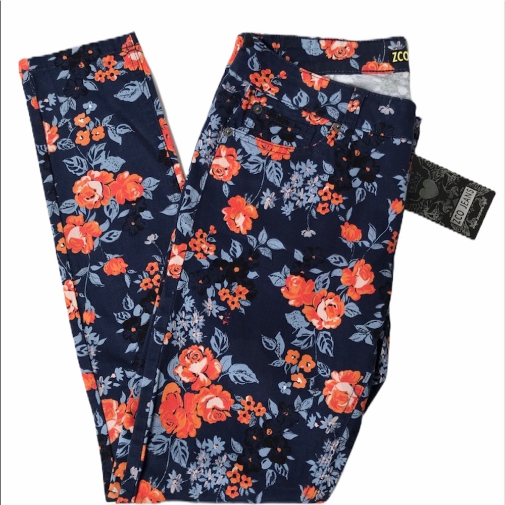 MWT Spring Brunch Floral Stretch skinny Jeans Sz 9